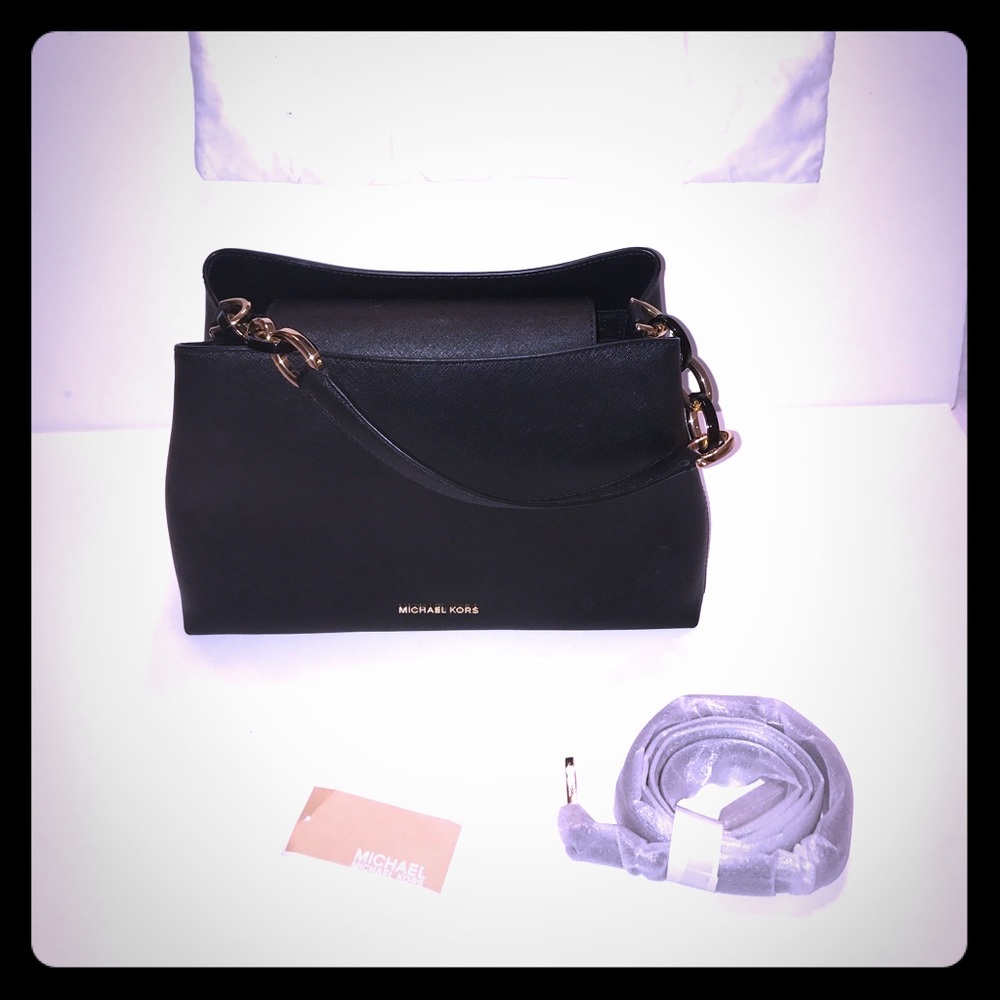 Michael Kors Portia BLACK LEATHER PURSE